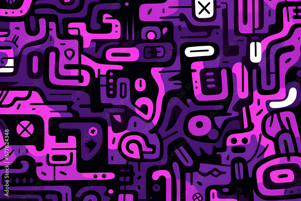 psychedelic purple and black geometric design
