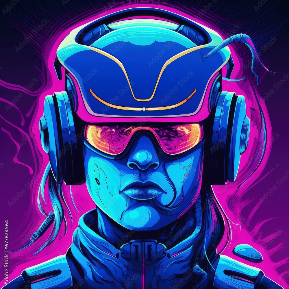 Gamer logo for cyberpunk esports team. Generative ai Gamer logo for cyberpunk esports team. Generative ai