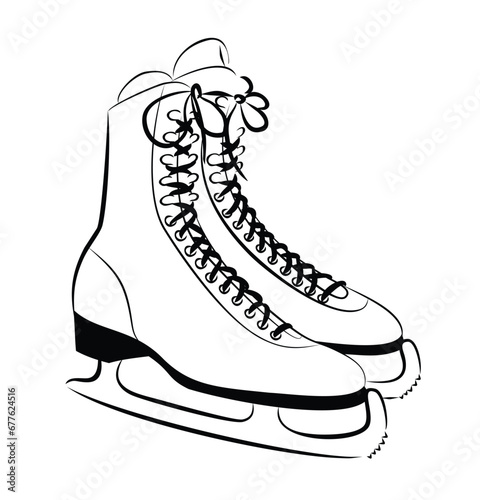 Sketch of the sports figured skates.
