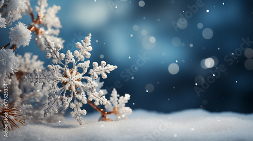 christmas tree in snow HD 8K wallpaper Stock Photographic Image  © AA