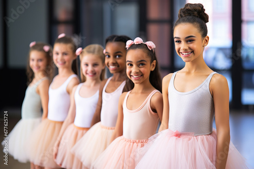 Diverse Dreams Unveiled Little Dancers Embrace Ballet, Guided by Passionate Teachers in Holistic Development Journey. created with Generative AI