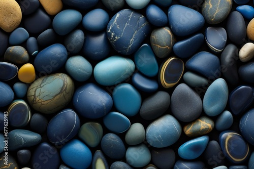 Colored pebbles as a background, closeup of photo