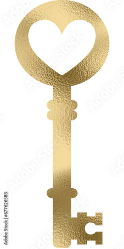goldener Schlüssel mit transparentem Hintergrund
