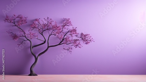 a purple wall with a tree in the middle of it and a purple wall in the background with a purple wall and a purple wall with a tree in the middle.  generative ai © Shanti