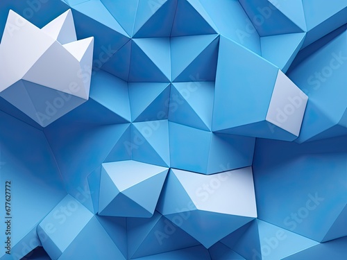 Abstract 3d render, blue geometric background designBy VAlex photo