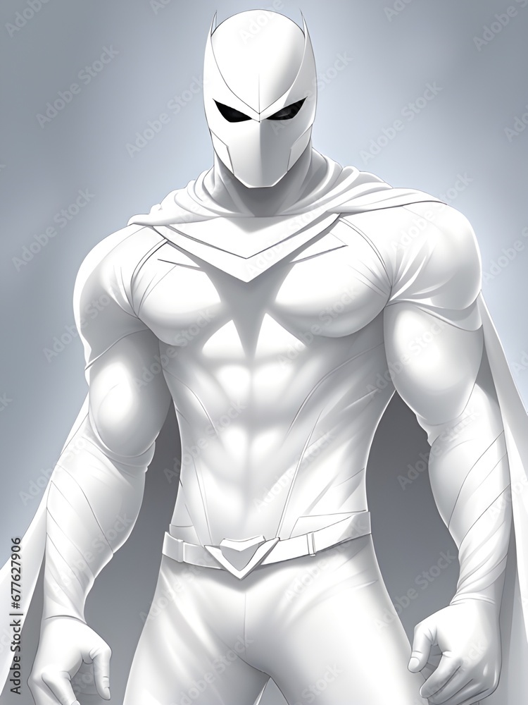 superhero white superhero in the white color cloak