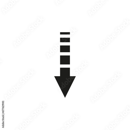 Long movement arrow. Vector illustration and symbol.