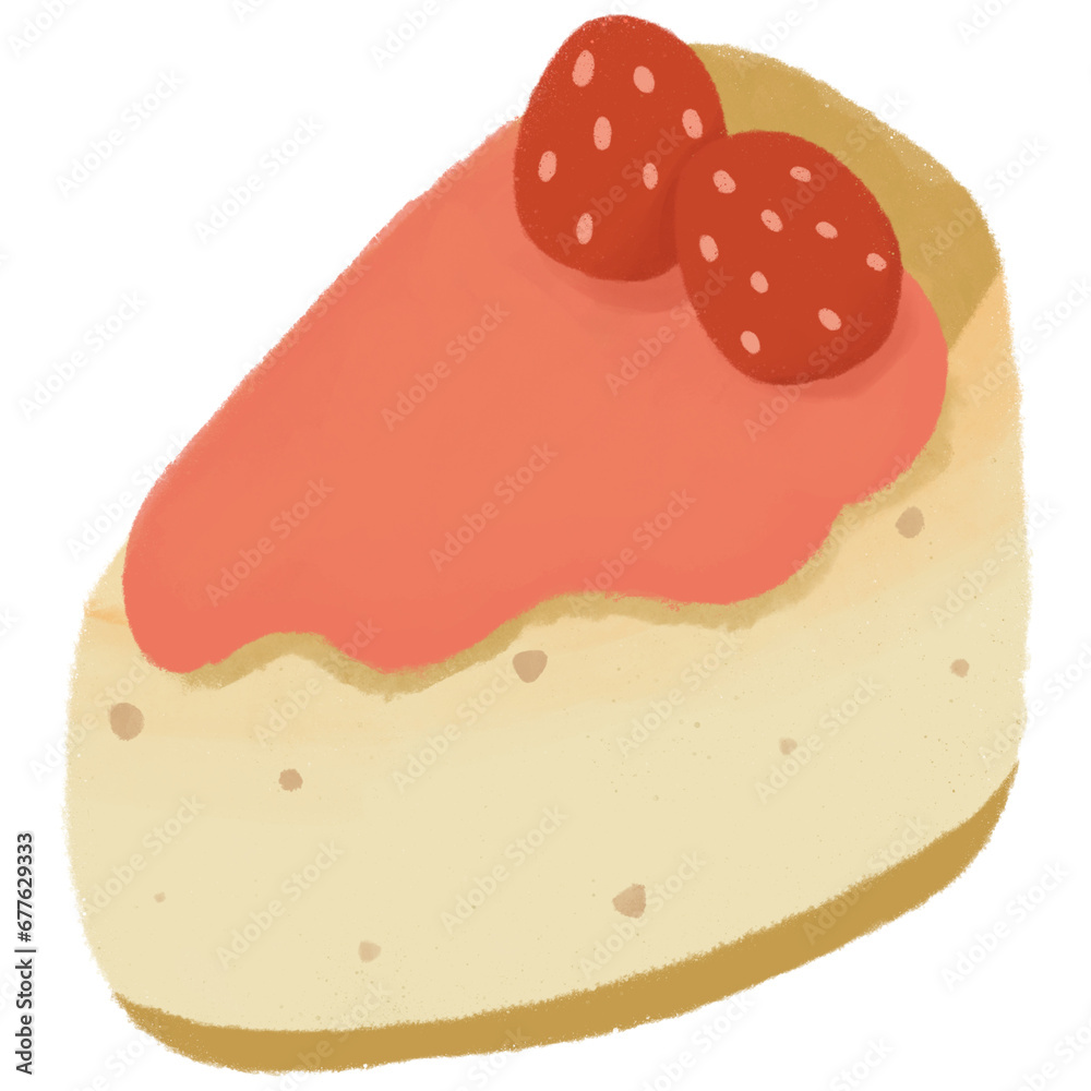 piece of strawberries cake, The slice of cheesecake, Illustrator of sweet and dessert for decoration. Kid's Favorite treat. Party food. piece of strawberries cake, The slice of cheesecake, Illustrator of sweet and dessert for decoration. Kid's Favorite treat. Party food.