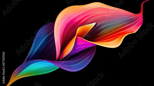  a multicolored flower on a black background with a black back ground and a black back ground with a black back ground and a black back ground and a black background with a.  generative ai