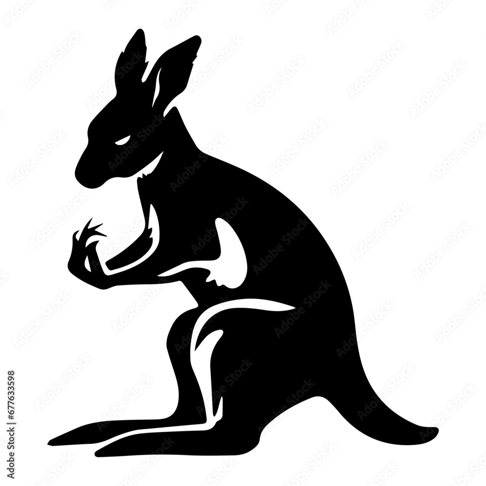 Fototapeta premium kangaroo icon vector silhouette illustration