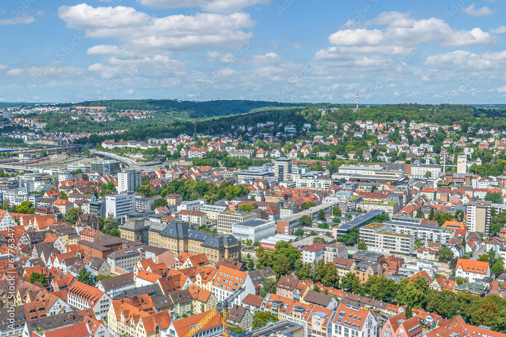 Ausblick auf die nördliche Innenstadt von Ulm an der Donau