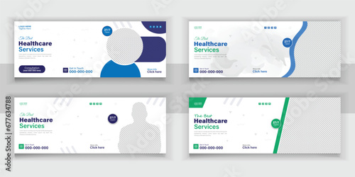 Bundle Medical Healthcare, Web Banner Cover Design, Template Design For Social Media Posts Set.