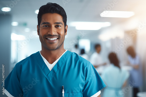 Indian male nurse in the hospital