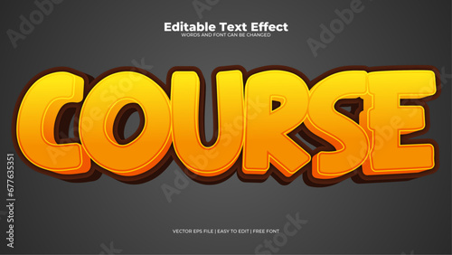 Gray gray yellow and orange course 3d editable text effect - font style