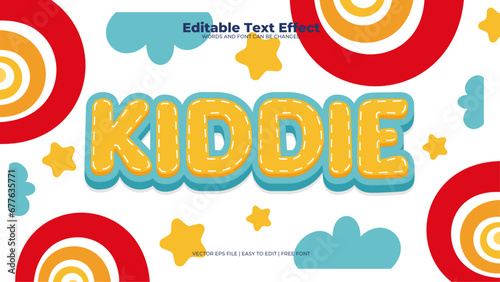 Colorful colourful kiddie 3d editable text effect - font style
