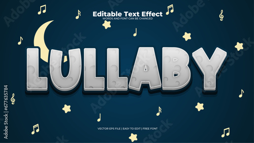 Blue yellow and gray grey lullaby 3d editable text effect - font style
