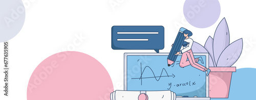 Education learning people flat vector concept hand drawn illustration
