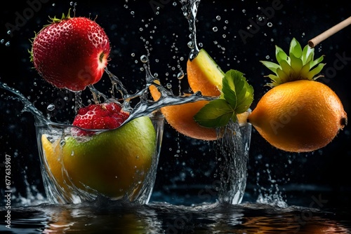 fruit in splash