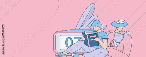 Education learning people flat vector concept hand drawn illustration
