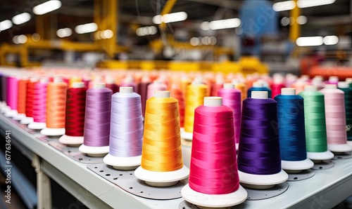 A Vibrant Array of Thread Spools, Perfect for Sewing and Crafting