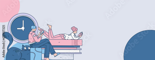 Education learning people flat vector concept hand drawn illustration
