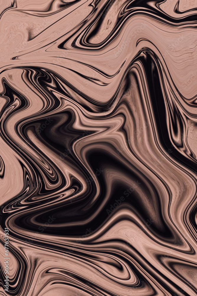 Abstract background, distorted and wavy pattern in shades of brown and black, smooth and glossy texture Abstract background, distorted and wavy pattern in shades of brown and black, smooth and glossy texture