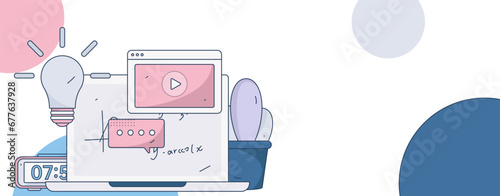 Education learning people flat vector concept hand drawn illustration
