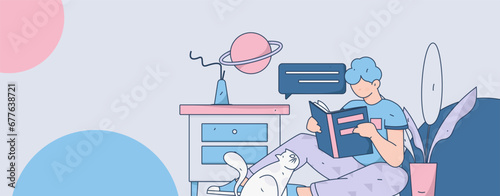 Education learning people flat vector concept hand drawn illustration
