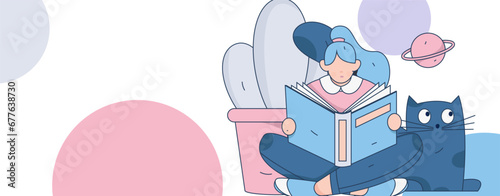 Education learning people flat vector concept hand drawn illustration
