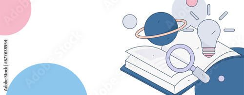 Education learning people flat vector concept hand drawn illustration

