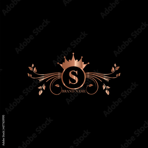 luxurious letter logo design with golden color