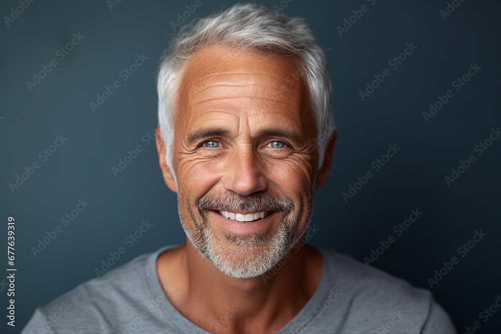 AI generated photo of handsome attractive man with toothy smile and white veneers