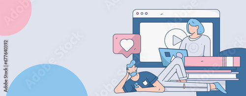 Education learning people flat vector concept hand drawn illustration
