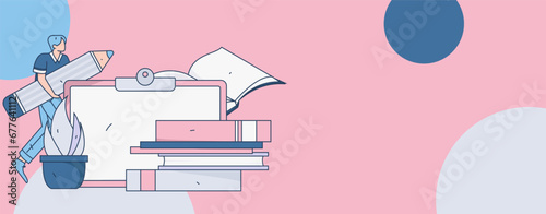 Education learning people flat vector concept hand drawn illustration
