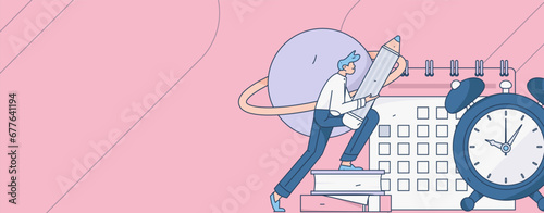 Education learning people flat vector concept hand drawn illustration
