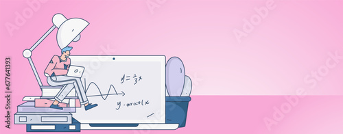 Education learning people flat vector concept hand drawn illustration
