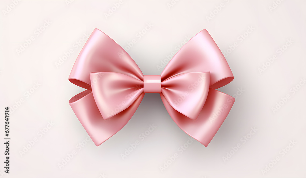 Pink bow illustration isolated on white background Pink bow illustration isolated on white background
