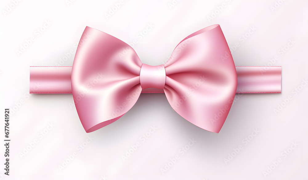 Pink bow illustration isolated on white background Pink bow illustration isolated on white background