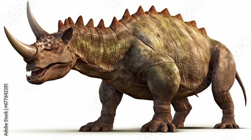 Triceratops horridus  dinosaur isolated on white background  Generative AI