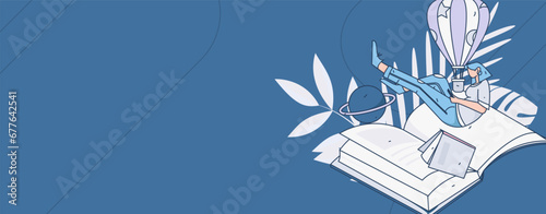 Education learning people flat vector concept hand drawn illustration
