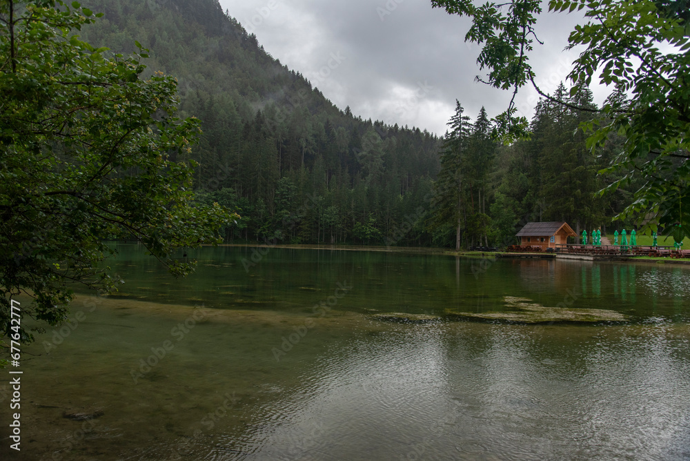 Jezersko lake in slovenian alps
