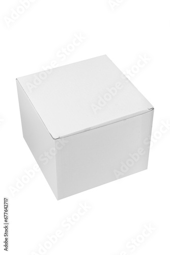 White cardboard box isolated on white background.