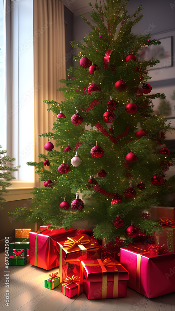 Joyful Jingles and Jolly Ornaments: A Merry Christmas Tree Celebration made with Generative AI