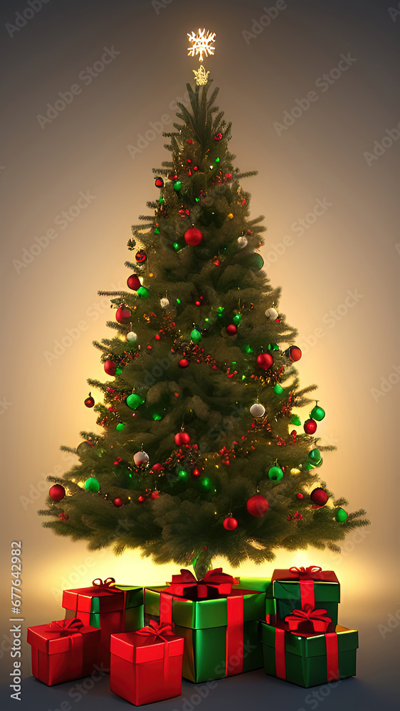 Joyful Jingles and Jolly Ornaments: A Merry Christmas Tree Celebration made with Generative AI