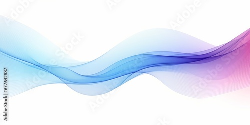 wave lines smooth flowing dynamic blue purple pink gradient isolated on white background for concept of technology, digital, communication, science, Generative AI
