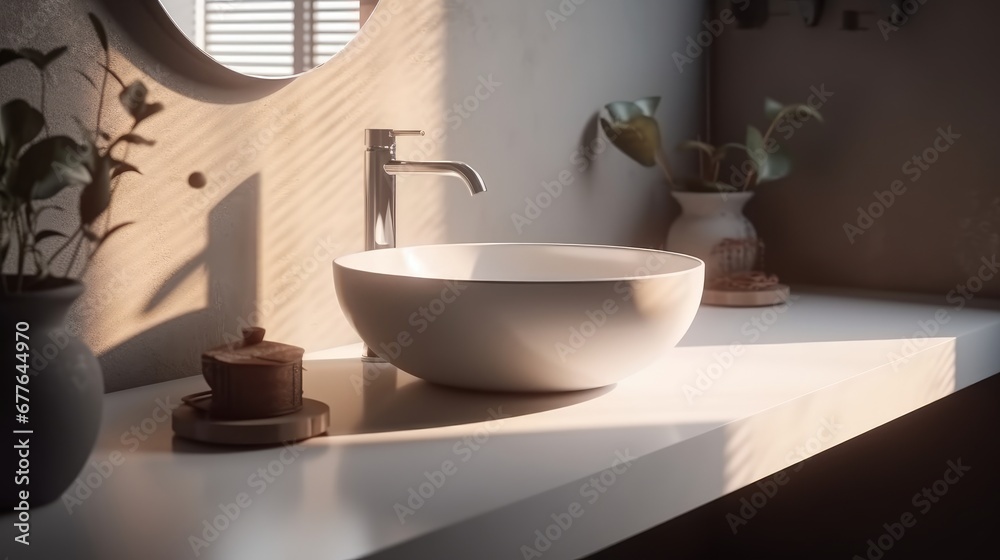 3D styled art illustration an empty white vanity AI generated illustration 3D styled art illustration an empty white vanity AI generated illustration