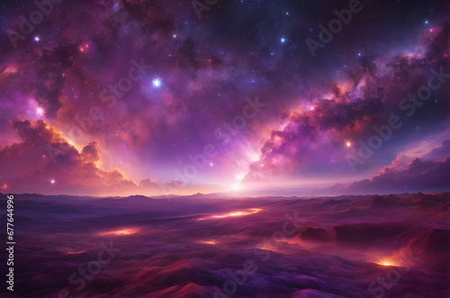 Beautiful 3D Colourful Sky Horizon Illustration