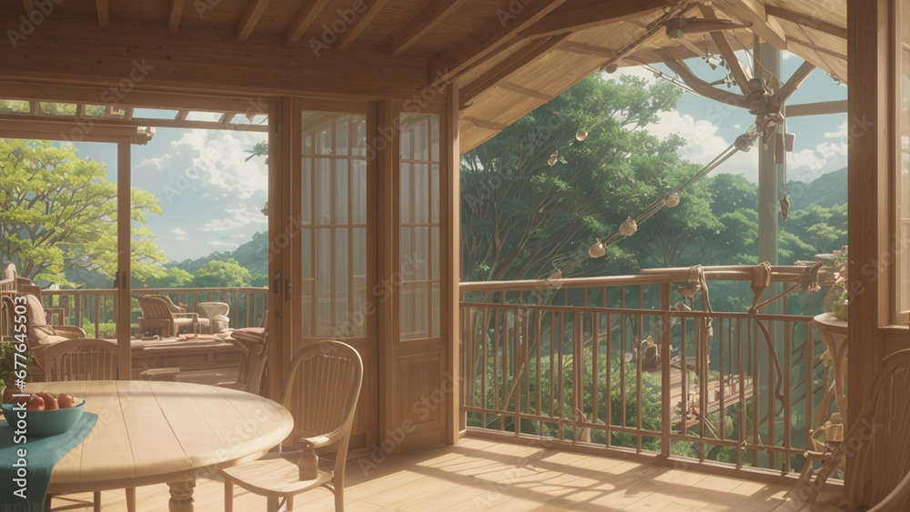 a table and chairs on the porch of a house a table and chairs on the porch of a house