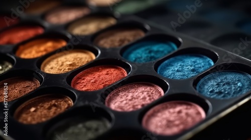 Closeup shot of eyeshadow cosmetics makeup Profession AI generated illustration