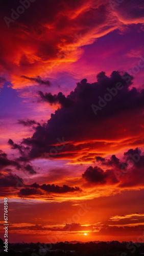 red sunset sky © Nipun